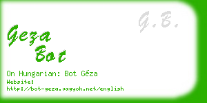 geza bot business card