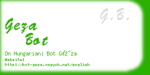 geza bot business card